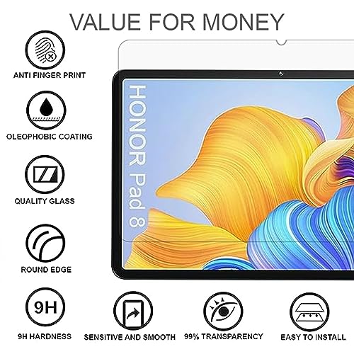 Image of Tempered Glass Full Screen Protector Compatible With Honor Pad 8 12 Inch Smartphone (2023)(Transparent) (Pack Of 1)