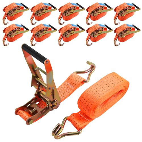 maXpeedingrods 10 Stücke 4000kg Spanngurte mit Ratsche 5m Zurrgurte für LKW Anhänger Straps