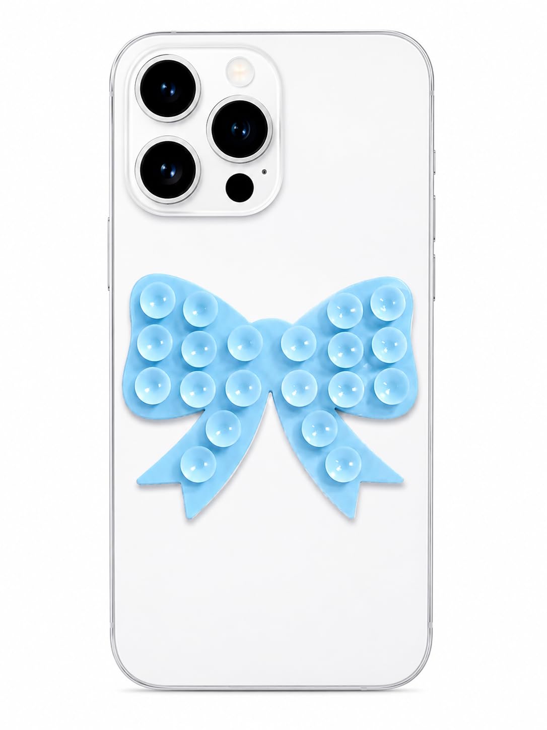 Case Creation Silicone Cute Bow Pop Suction Cup Phone Grip Holder for iPhone & Smartphones | Vacuum Adhesive Mount Hands-Free Sticky Pad Mobile Accessory for Video, Photos, Selfies, Reels, Mirror-image-45