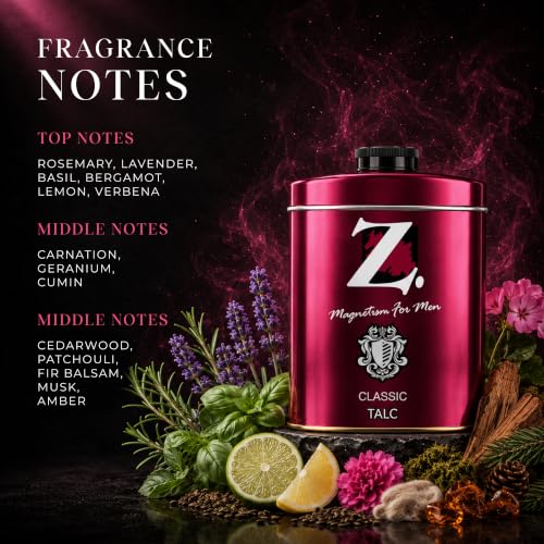 Image of Z Magnetism Classic Deodorizing Talcum Powder for Men (200g) | Signature Woody & Musky Fragrance | Fights Body Odor & Ensures Long Lasting Freshness | Suitable for All Skin Types 200x3 (Pack of 3)