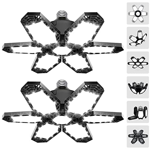 Tanbaby TB6677 2 Pack Led Garage Lights, Total 30000Lm Deformable Best Garage Light Ceiling Led Shop Lights, 150W E26/E27 Led Light Garage Lighting With 6+1 Adjustable Panels Garage Bulb For Basement, Attic thumb #7