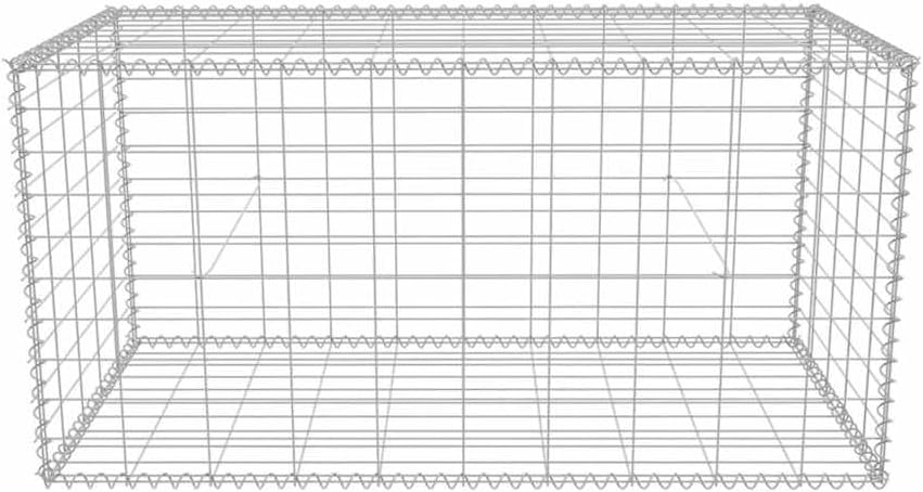 vidaXL Gabion Basket Steel 39.4"x19.7"x19.7" Garden Patio Wall Wire Fence Cage