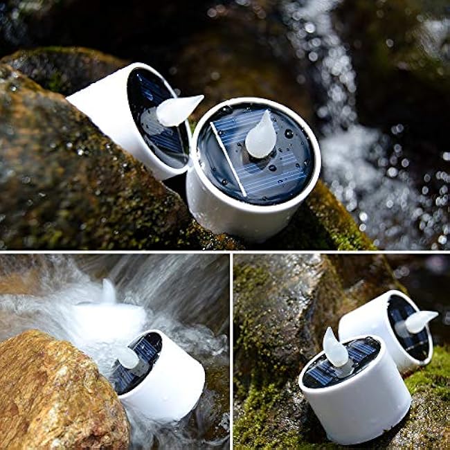 SoulBay 6pcs Solar Power Tea Lights Outdoor Candle Flameless Flicker IP65 Waterproof Rechargeable LED Candles with Dusk to Dawn Sensor for Lantern Garden Camping Party Home Decorations, 2.3 x 2