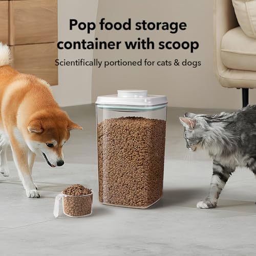 Ankou Dog Food Storage Container with 130ml Scoop – 4L/4.2qt Airtight Dog Food Container for Kibble & Treats, BPA-Free Cat Food Storage Container, Stackable Pop Lid Plastic Container with Lid - Image 3