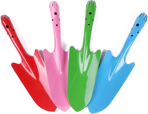 Ymeibe Palas de mano para niños, 11 pulgadas, pala de mano para jardín, juego de pala de playa con recubrimiento en polvo, palas de césped para uso