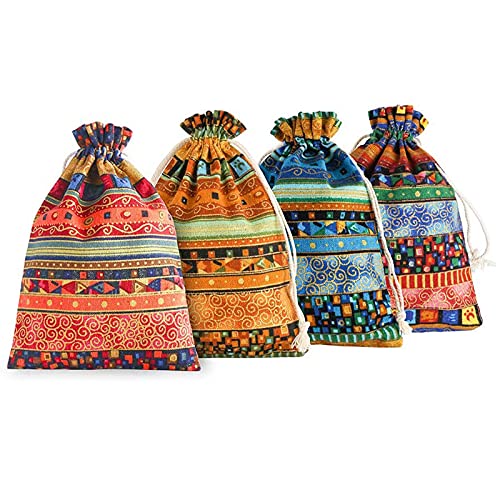 Jutesäckchen, Säckchen zum Befüllen, Leinensäckchen, Baumwollsäckchen, 20 Stück stoffsäckchen mit zugband, DIY Bastelverpackung Schmuckbeutel für Hochzeit, Party, Geburtstag, Weihnachten Säckchen Cover