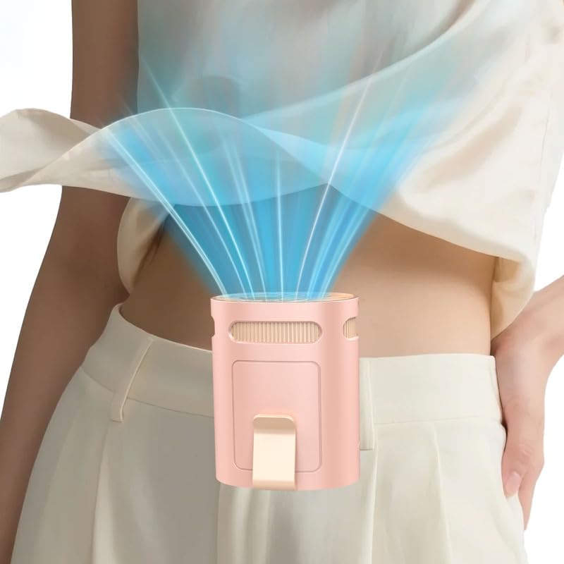 Image of Waist Fan Clip on Cold Air-Mini Lightweight Portable Fan Rechargeable Battery Powered,Small Personal Wearable Shirt Belt Hard Hat Hip Back Body Fans,Cooling Hanging Neck Cooler Ac for Men Women Kids