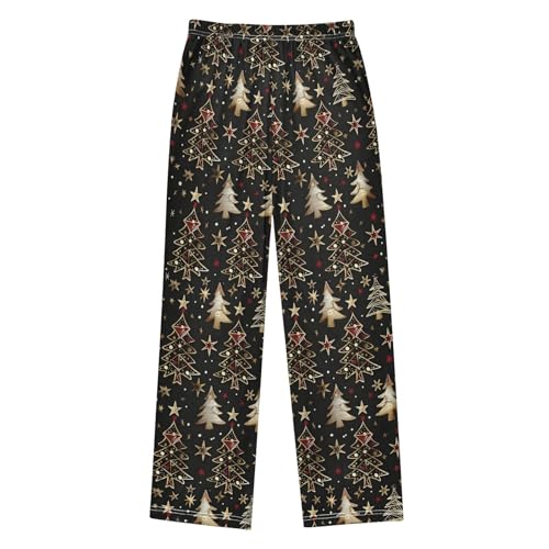 Christmas Pajama Pants Golden Christmas Tree Long Sleep Pants Lounge Bottoms2