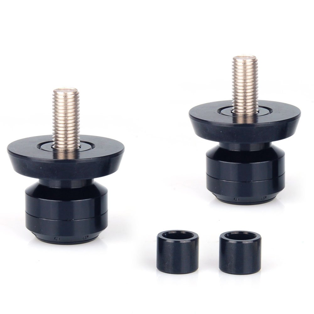 RACEFOXX Ständeraufnahmen mit Schleifschutz, Aufnahmen, Montageständer, Motorradständer, Bobbins, gefräst, M8, schwarz eloxiert, 1 Paar