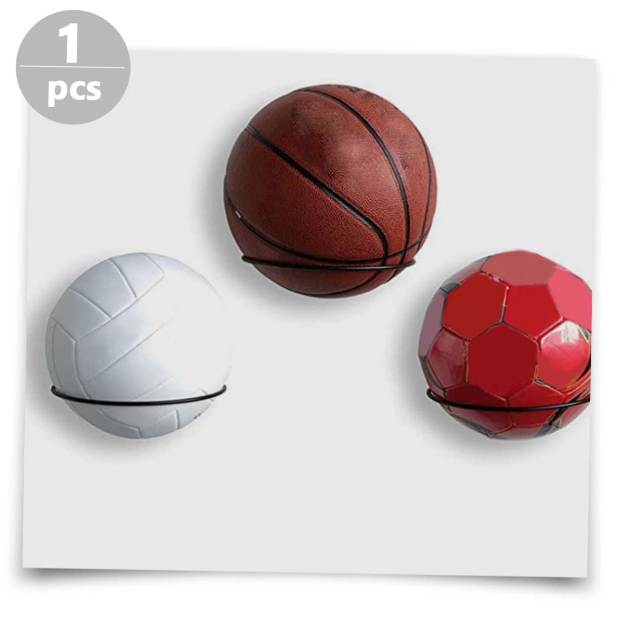 TOYANDONA Estante de Exhibición de Balones de Hierro Pared Soporte Duradero para Baloncesto y Fútbol Instalación para Tiendas