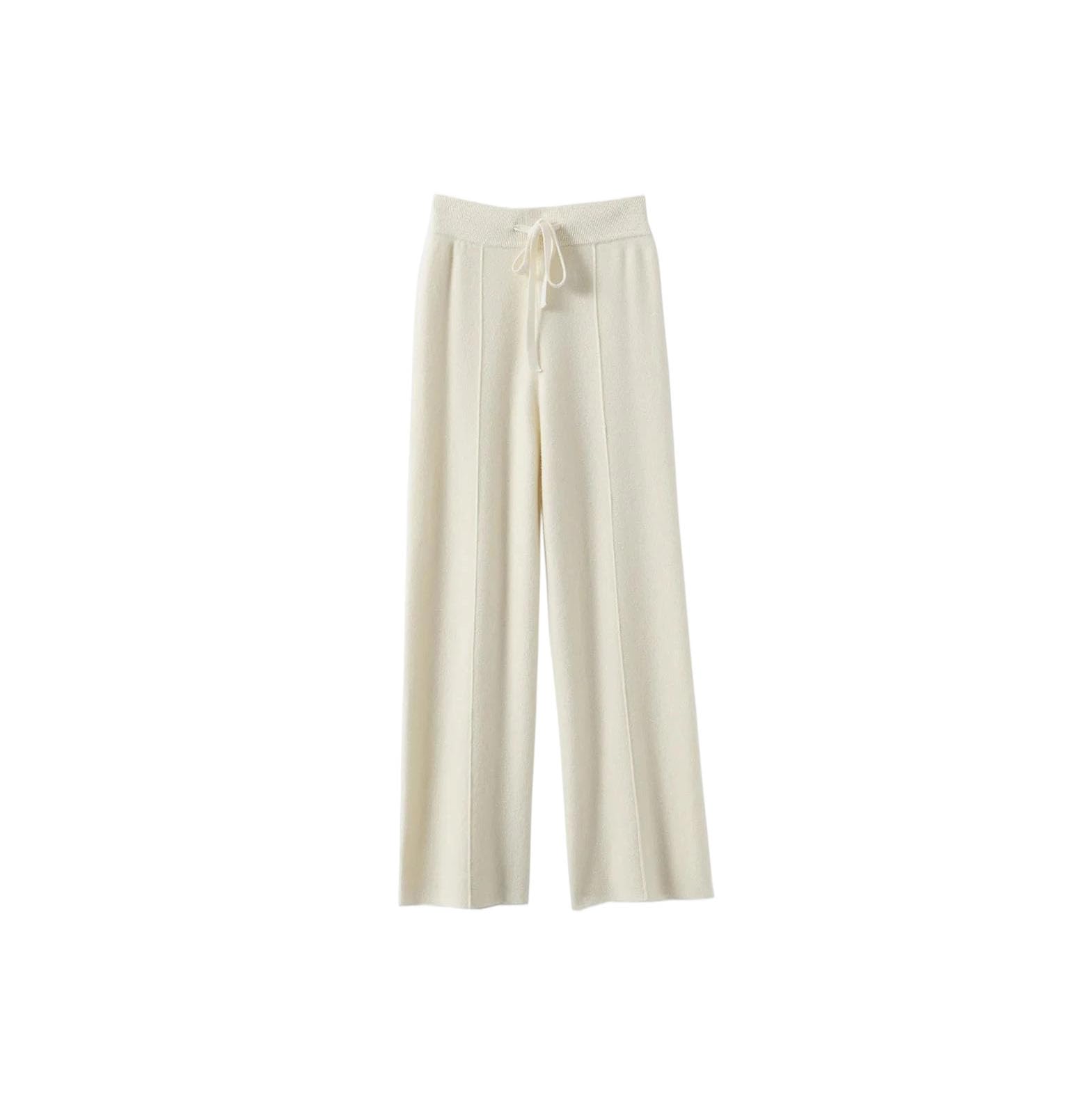 Womens Cashmere Wide Leg Pants Solid Knit High Waist Warm Casual Winter Trousers for Women