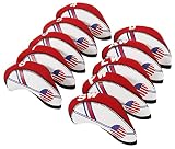10 Pcs Golf Club Iron Head Covers Protector Headcover Set USA in Red