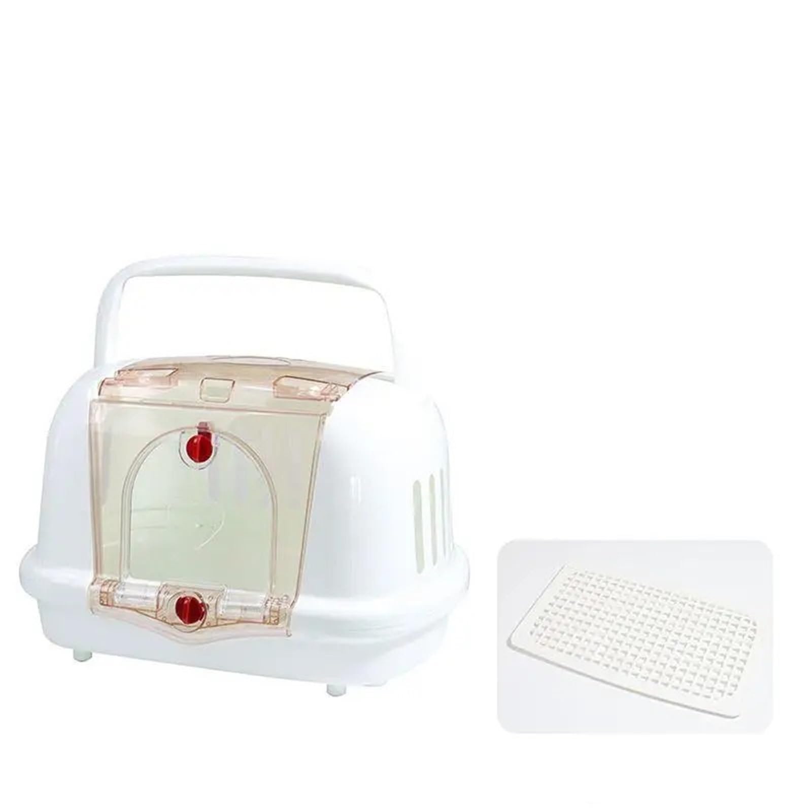 Trasportino portatile per animali domestici, trasportino per animali domestici, trasportino per gatti e cani, traspirante, con lati rigidi, per cani e gatti (bianco)