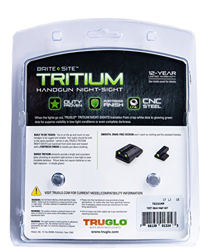 Truglo Tritium Handgun Glow-In-The-Dark Night Sights For Smith & Wesson M&P Series Pistols (Tg231Mp) #TOP4