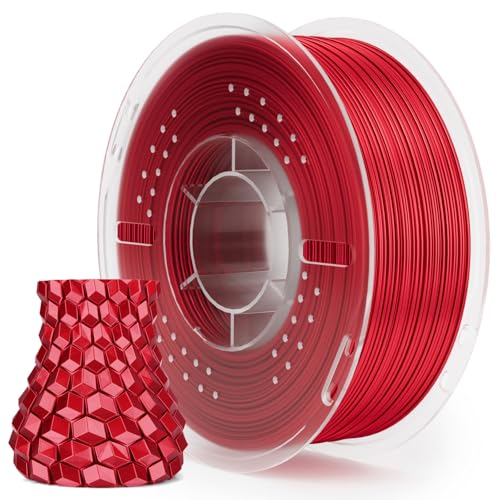 Image of ELEGOO Silk PLA Filament 1.75mm True Red 1KG, 3D Printer Filament Dimensional Accuracy + /- 0.02mm, 1kg Plastic Spool(2.2lbs) 3D Printing Filament Fits for Most FDM 3D Printers