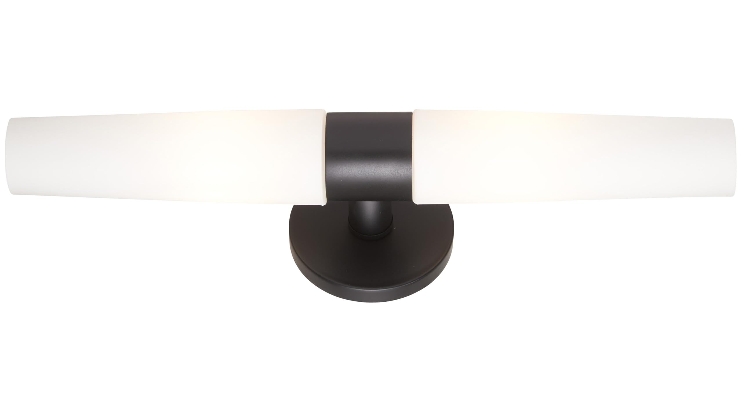 GEORGE KOVACS P5042-66A Saber Wall Sconce, 2-Light, 120 Total Watts, 5-in H x 20.25-in W, Coal Black