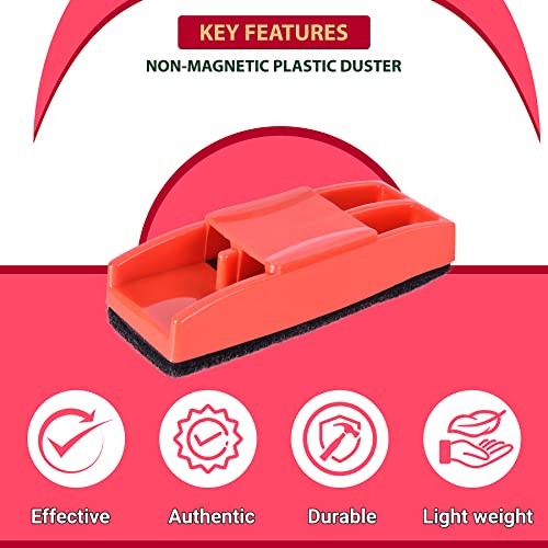 Image of Eduway Premium Non-Magnetic Whiteboard /Chalkboard Plastic Duster Eraser| with 2 Marker | Perfect for Cleaning & Durable| Ideal for Teacher, Office, Kids, and Home |(1 Duster, 1Marker) -Assorted Color