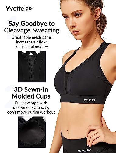 Yvette Women High Impact Sports Bras Criss Cross Back Sexy Running Bra for Plus Size2