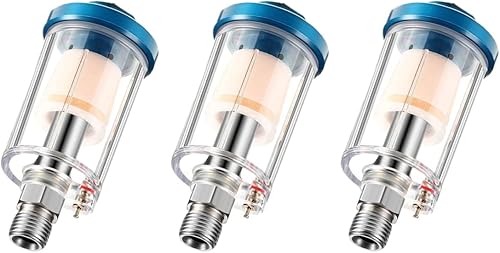 YXCCSE 3 piezas de separador de aceite de agua, mini filtro de aire en línea, filtro de aerógrafo de entrada y salida NPT de 14 pulgadas, separador