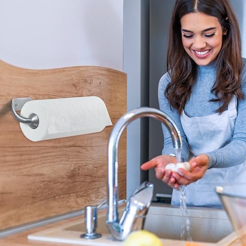 Kamenstein Perfect Tear Patented Wall Mount Paper Towel Holder, 14-Inch, Silver, Rounded Finial - Image 9