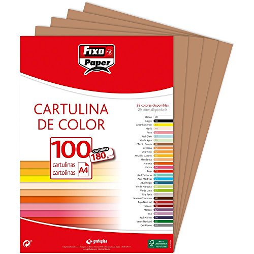 Fixo 11110446  Confezione di 100 cartoncini, A4, colore: cioccolato