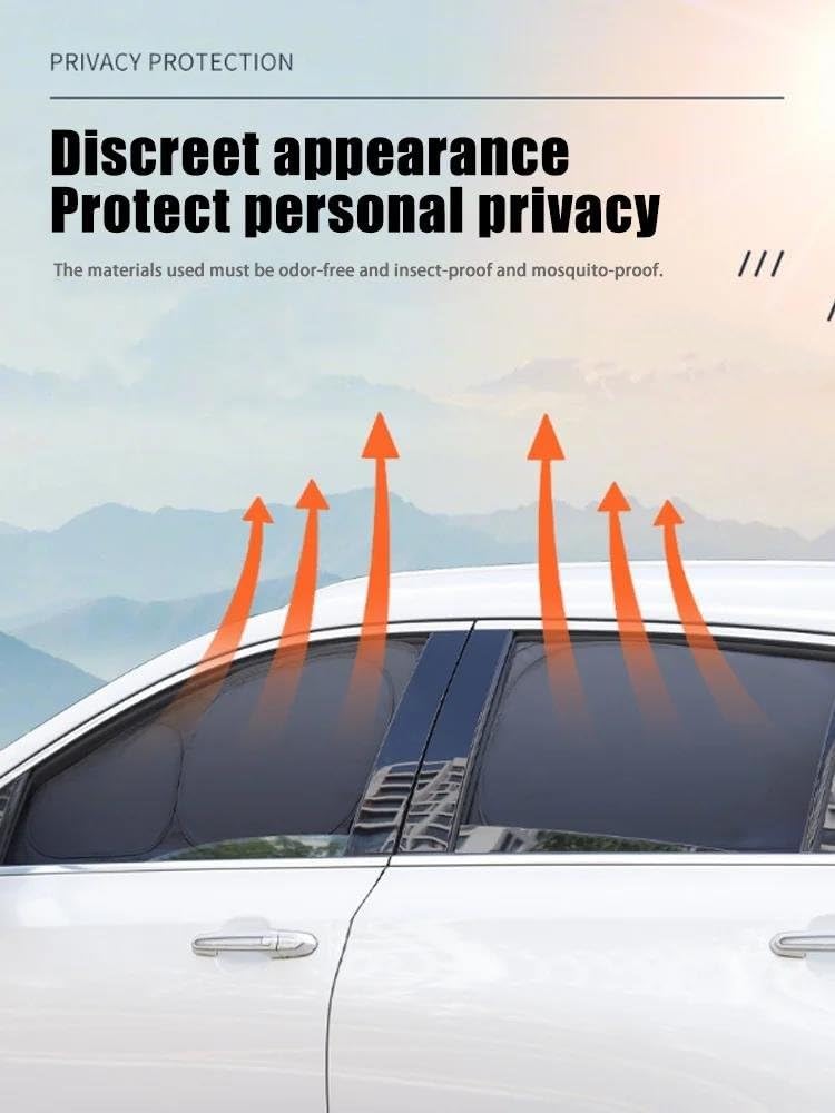 Sonnenschutz Auto Autofenster-Sonnenblende für MG EHS HS AS23 MK1 2018~2024 Pilot Privacy Mesh Sonnenschutzschild Blockiervorhang Sonnenblende Vorne(Side Window 4pcs,Pre-Facelift)
