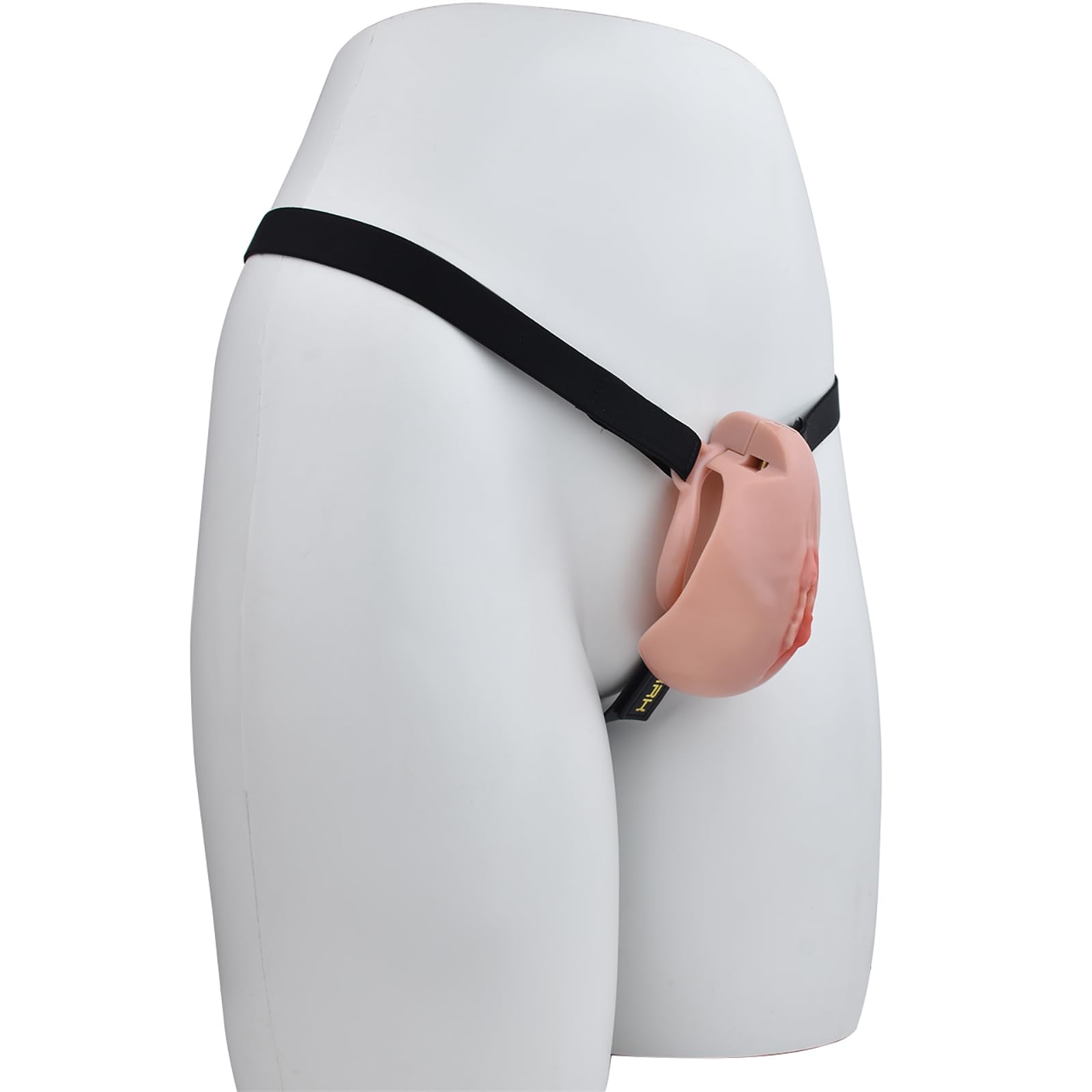 Sissy Chastity Cage Hommes avec Ceinture Réglable et 4 Anneaux Amovibles, Cage à Pénis en Résine 3D Jouets Sexuels pour le Bondage du Pénis, Design Léger et Respirant (Flesh)