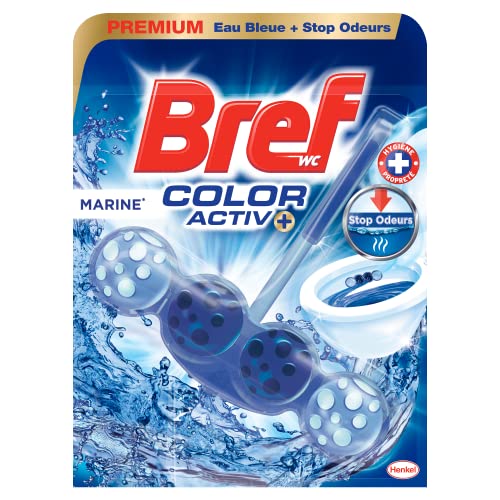 Bref WC - Color Activ+ Lagon – Produit Nettoyant WC – Eau Turquoise + Stop Odeurs - 4 éléments actifs - Action nettoyante - Formule anti-calcaire -...