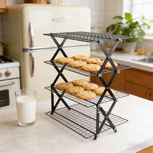 Étagère de réfrigération pliable en métal robuste pour cuisine