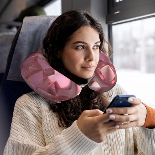Almohada de viaje de espuma viscoelástica negra ajustable miniatura 6