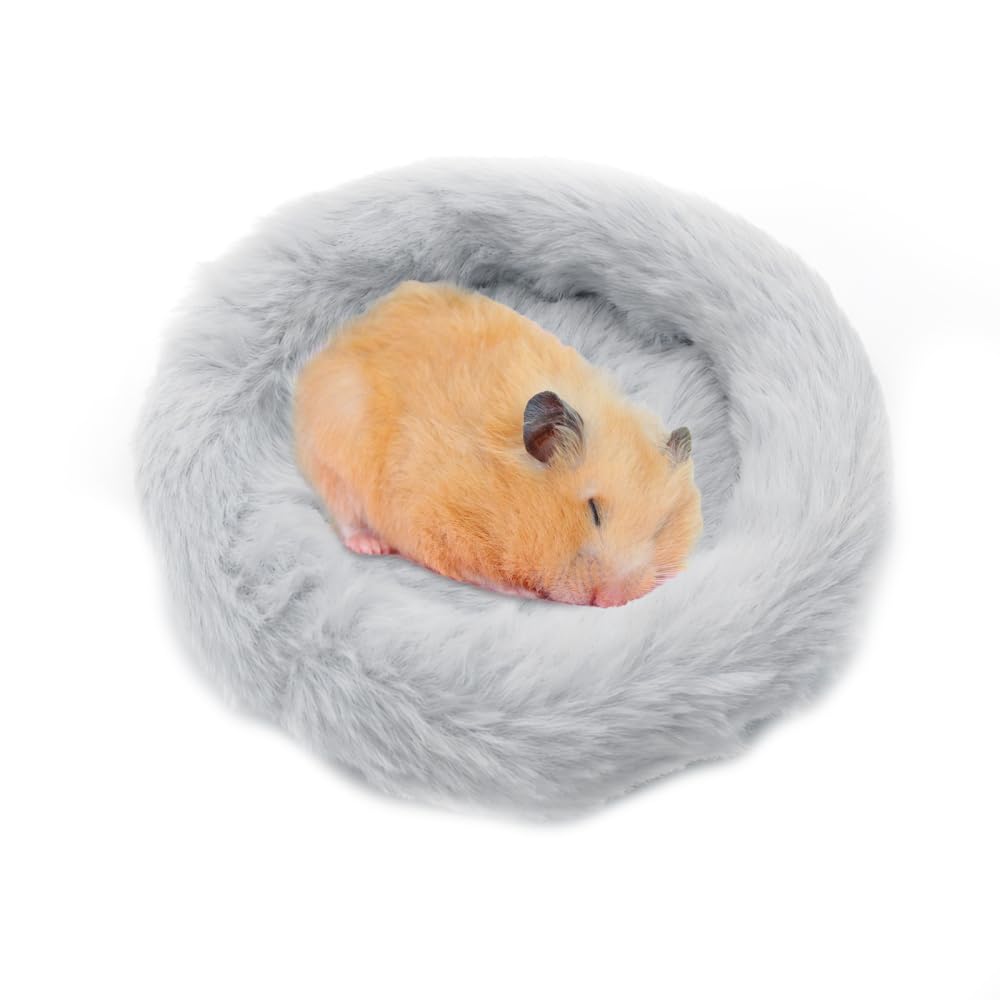 DONGKER Hamster Bed, 5.5" Soft Round plush Guinea Pig Warm Sleep Mat for Hamster Hedgehog Squirrel Guinea Pig Rats Bird and Other Small Animals