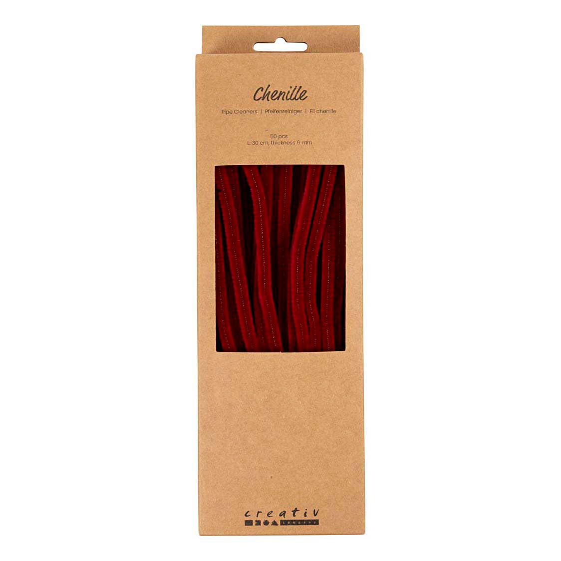 Creativ Company chenille wire craft material dark red 50 pieces 6 mm x 30 cm