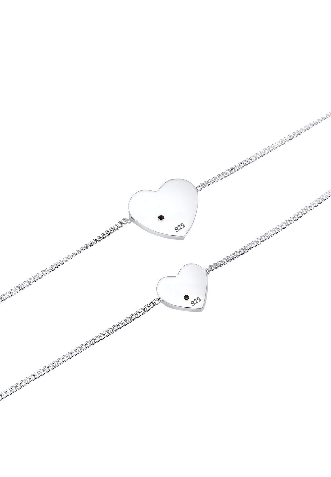 Elli Braccialetto per Bambini in Argento Sterling 925 con Ciondolo a Forma di Cuore per Madre e Bambino, Lunghezza 16 cm