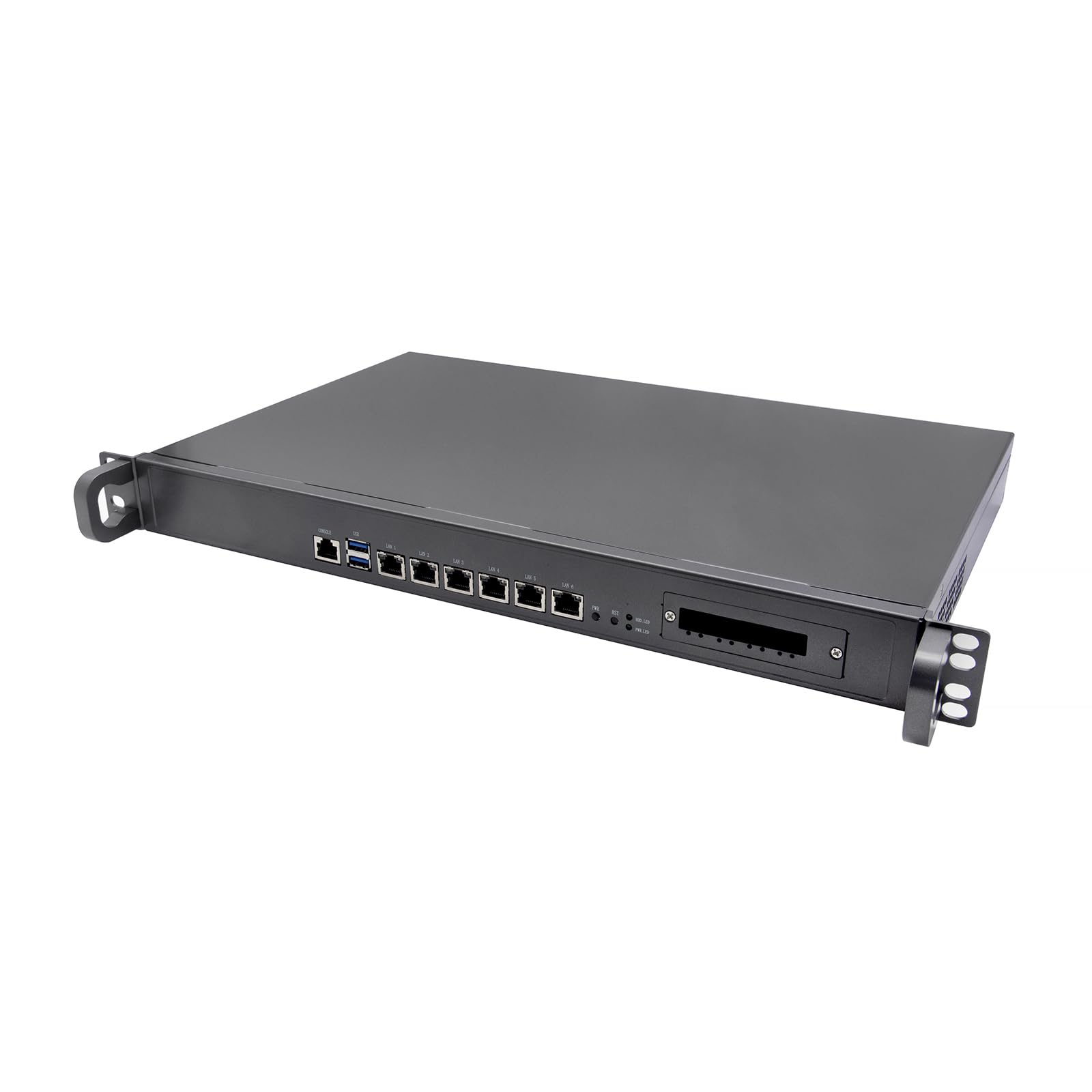 1U Firewall Appliance for PFSense, Mikrotik, OPNsense, Sophos, Kerio, VPN, Network Security Router, Celeron 5205U, RZ02, 10 x Gigabit LAN, Console, 4G RAM, 32G SSD
