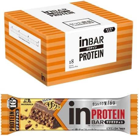 （03:00時点） inバー プロテイン ザクザクチョコ クランチチョコ (18本入×1箱) プロテインバー チョコレート チョコバー クランチチョコタイプ 高タンパク16g ビタミンB群7種配合 森永製菓 【Amazon.co.jp 限定】