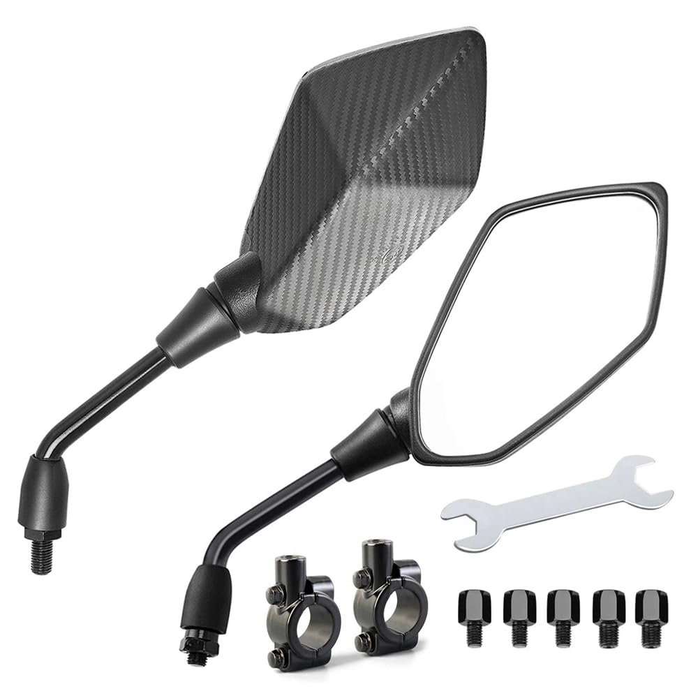 Elecbro バイクミラー 汎用バイクミラー バイクミラー 10mm正ネジ 左右2本セット ブラックB