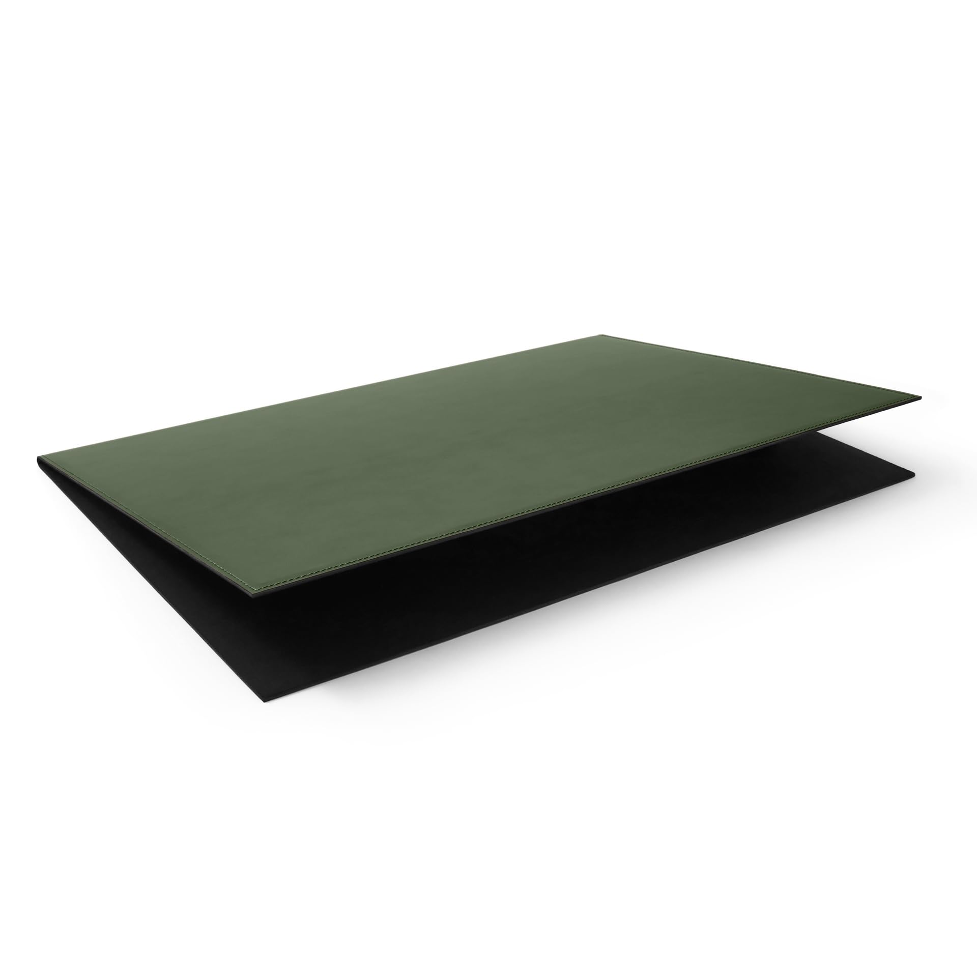 Eglooh - Gemini - Składana mata na biurko z zielonej skóry cm 50 x 35 cm - Wytrzymały rdzeń z aluminium i ręcznie wykonane szwy - Wyprodukowano we Włoszech