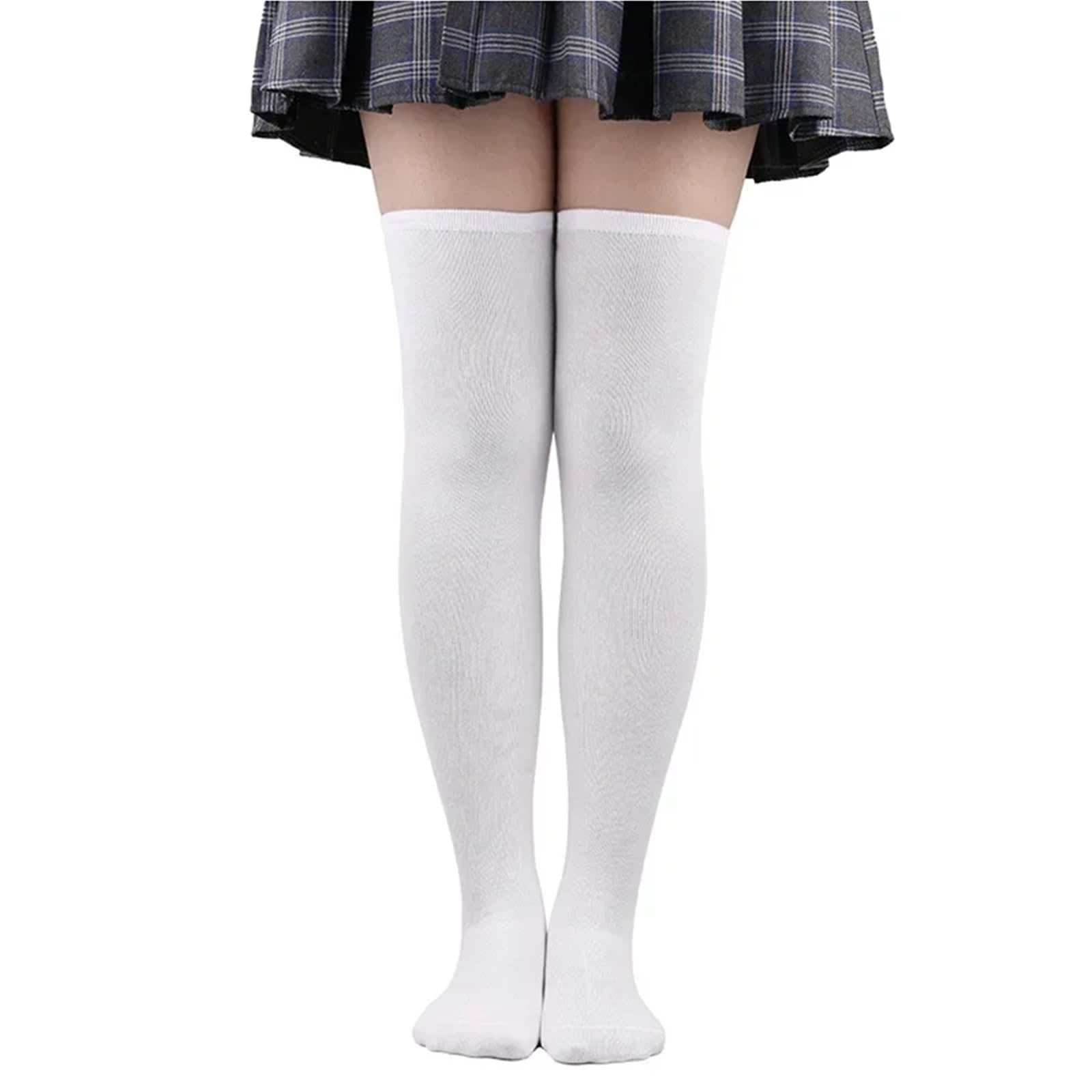 Calcetines largos de tubo for niñas, color liso, hasta el muslo, por encima la rodilla