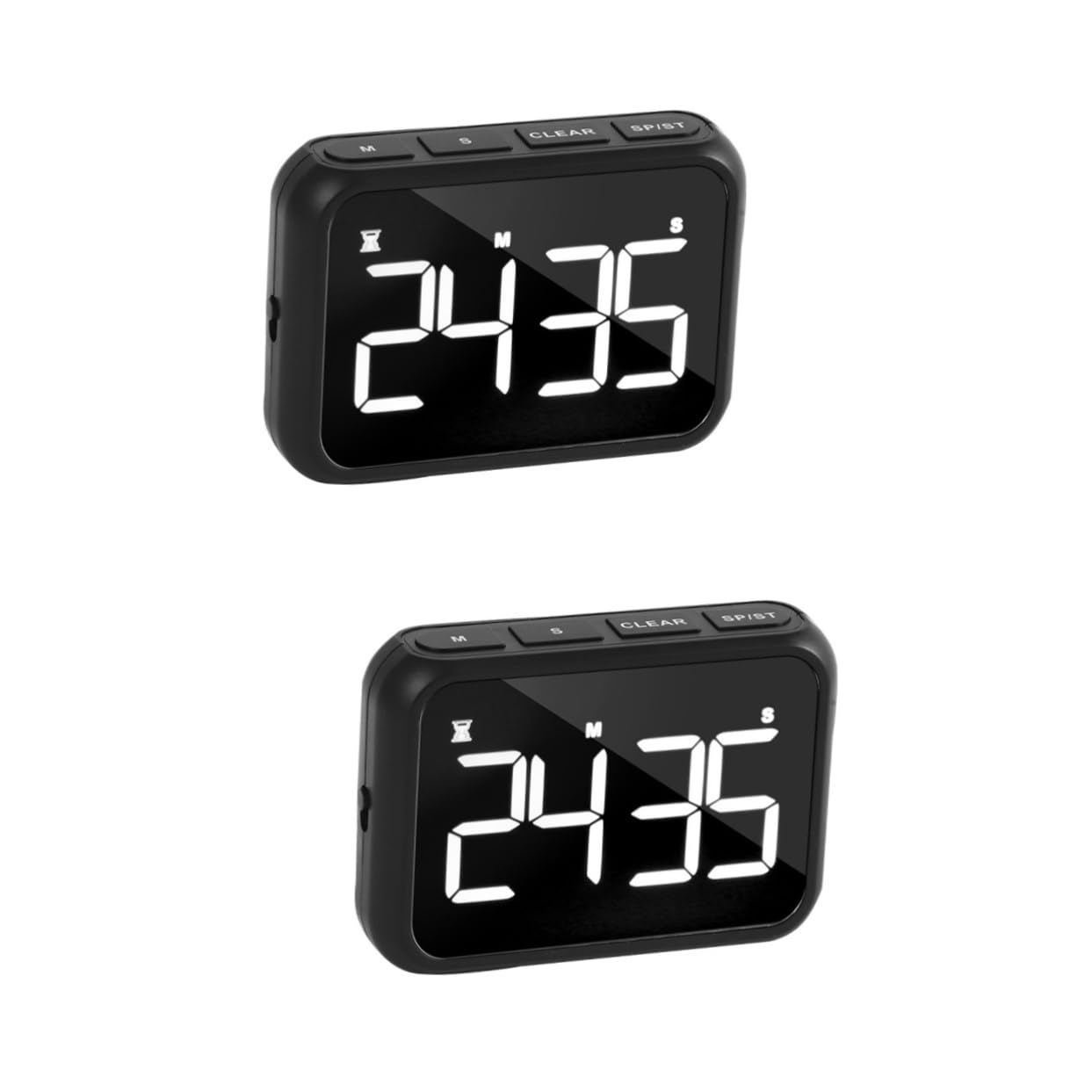 TOPBATHY 2pièces Minuteur De Cuisine Mécanique LED Minuterie De Électronique Rechargeable avec Support Magnétique Et Alarme Outil De Chronométrage pour Cuisine Boulangerie Et