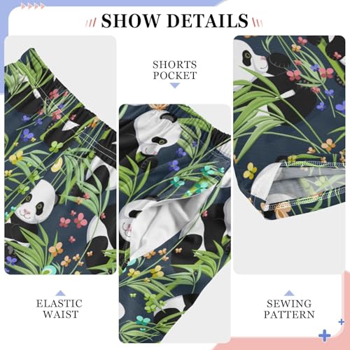 Panda Leafs Butterfly Boys Long Pants Soft Trousers Elastic Waist Kids Lounge Bottoms with Pockets S-XL4