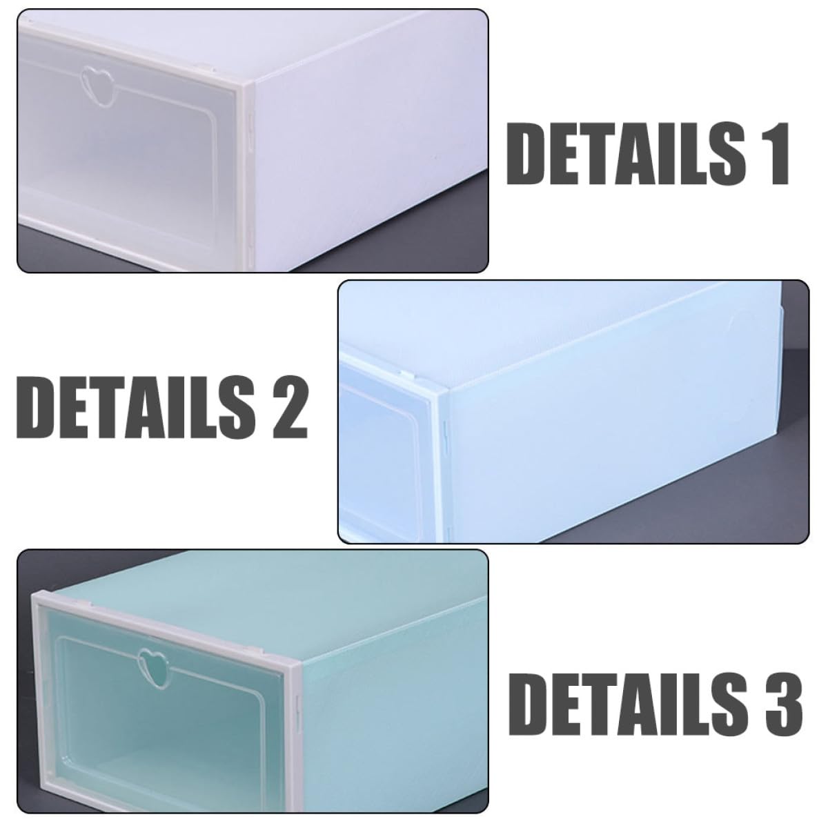 Set da 4 Scatole Porta Scarpe Trasparenti Coperchio Organizzatori per Scarpe in Plastica Spessa Contenitori di Stoccaggio Grandi Capacità per Casa e Armadio Design a Cassetto