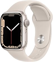 Apple Watch - Serie 7 con GPS y caja de aluminio Starlight de 1.61 pulgadas (41mm) con correa deportiva Starlight, tamaño regular (renovado)