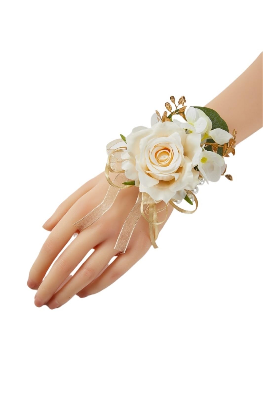 EEfpxwtz Prom corsage wrist flower， WristCorsageBrsmaidSistersArtificiFlowersSilkRoseWedDancePartyDecorMulti2Pcs(N)