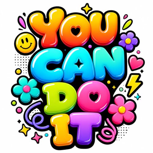 Image of Rangoli Motivational Quote Wall Sticker Self-Adhesive 16 x 16 Inch Waterproof Wall Decor for Living Room Bedroom Office You Can Do It Wall Decal