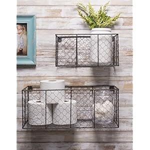 DII Chicken Wire Collection Farmhouse Vintage Wall Baskets, Small Basket, Vintage Grey DII Chicken Wire Collection Farmhouse Vintage Wall Baskets Small Basket Vintage Grey