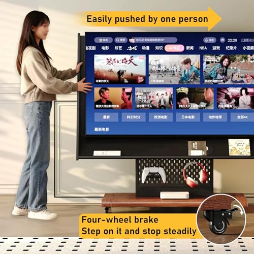 Soporte móvil para TV con ruedas y almacenamiento miniatura 4