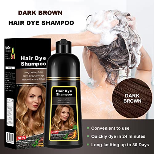 Qrbxa FAZ5391 Natural Dark Brown Hair Dye Shampoo 3 In 1 thumb #2