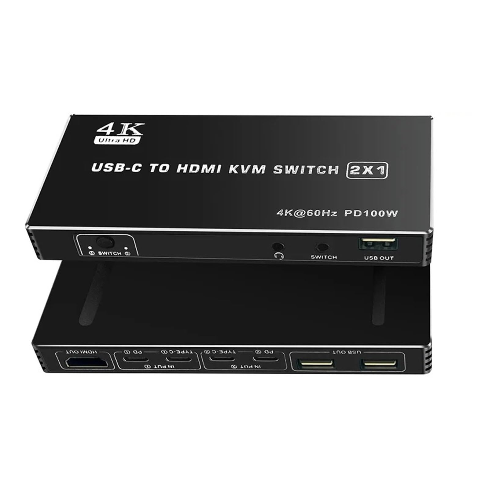 USB C KVM Switch 2x1 4K Type HDMI 2 in 1 Out Support PD Charging for Loptop Share Monitor Mouse Keyboard-image-34