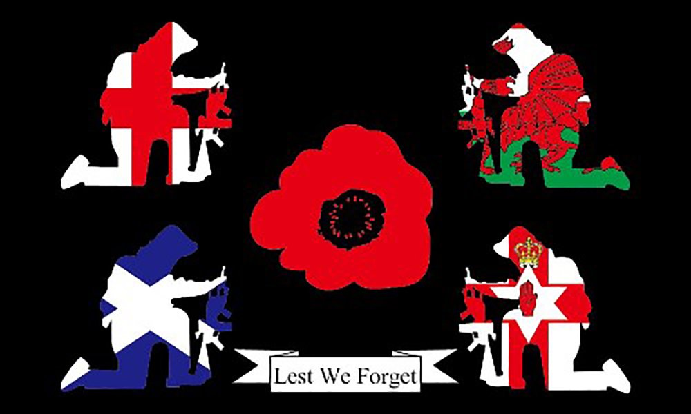 Gizzy Light Gizzy® Britain Remembers (Lest We Forget) 5' X 3' Flag