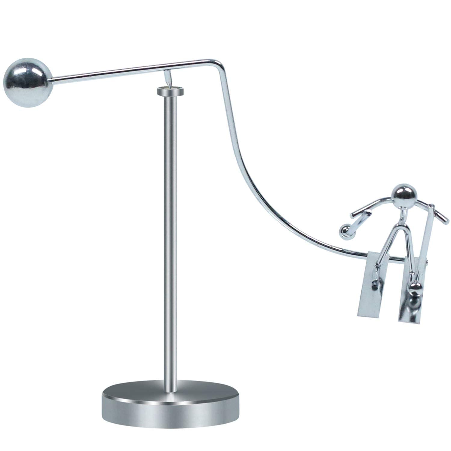 eWINNER Weightlifter Kinetic Art Balance Mini Figures Steel Balancing Science Fun Office Desk Toy Home Offic Decor Desk Decoration (ski man)